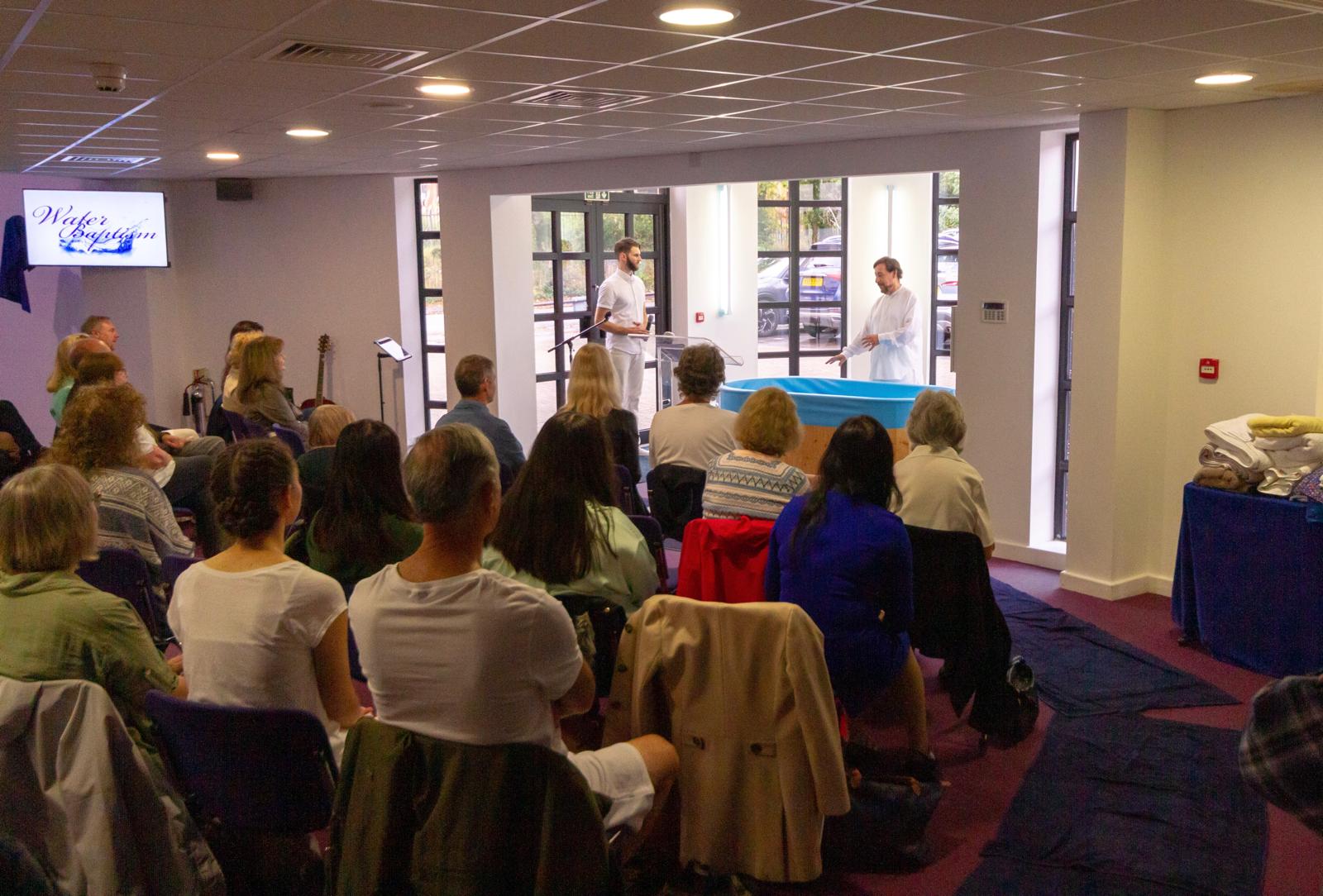 A water baptism service at Cornerstone
