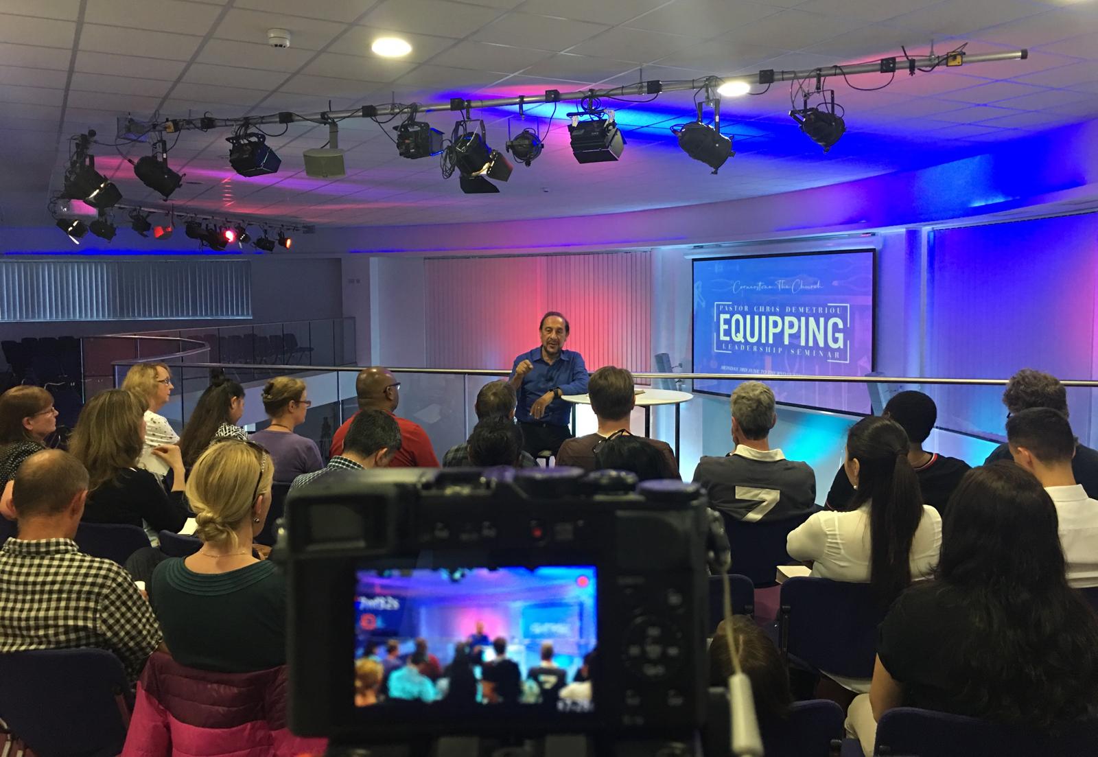 Pastor Chris Demetriou leading the Equipping Leadership Seminar at Cornerstone